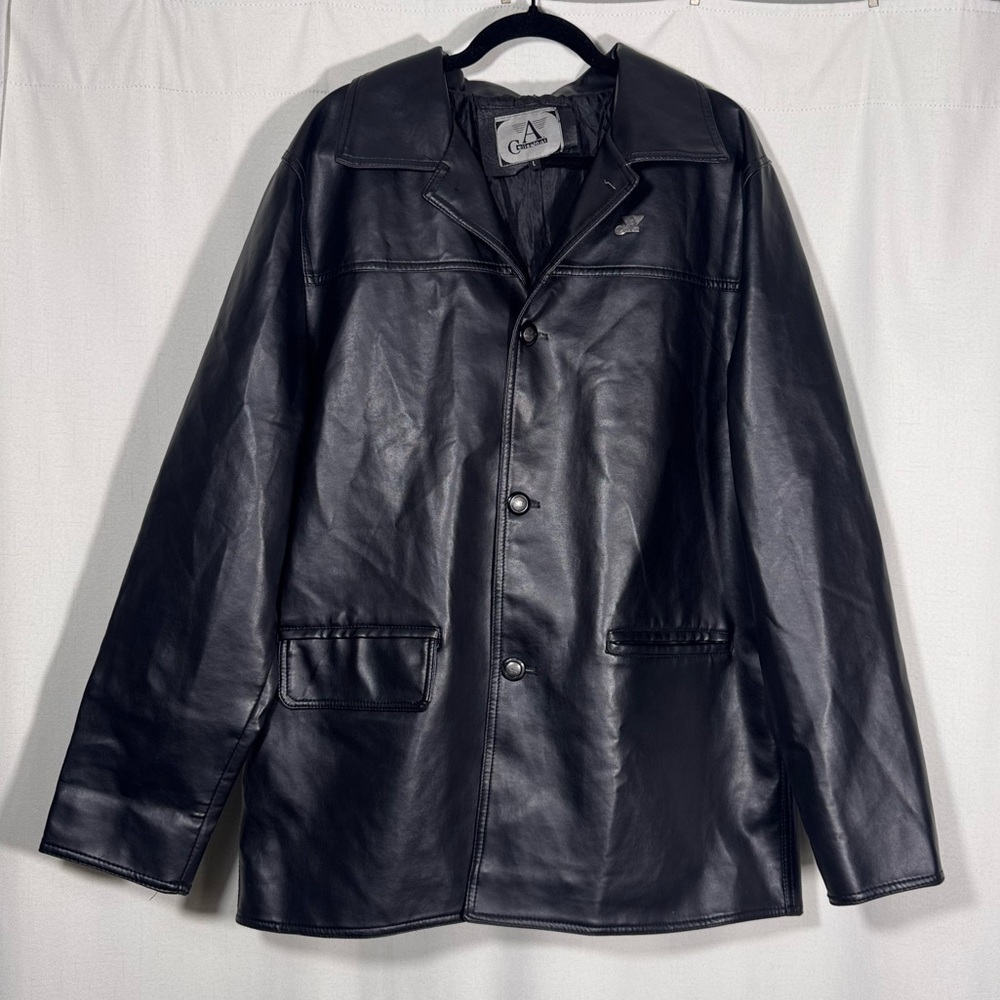 Armani Collezioni Black Leather Italian Made Jacket